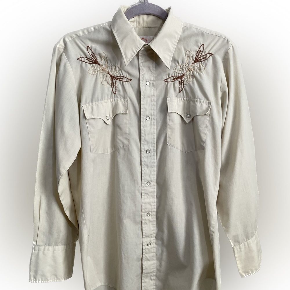 70’s Western Fashions embroidered pearl snap
